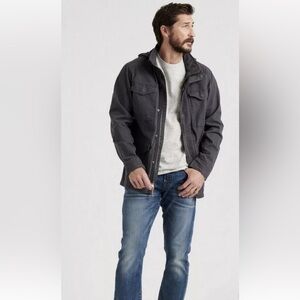 Lucky Brand BLACK LABEL Full Zip Jacket Washed Black Moto Streetwear size XXL